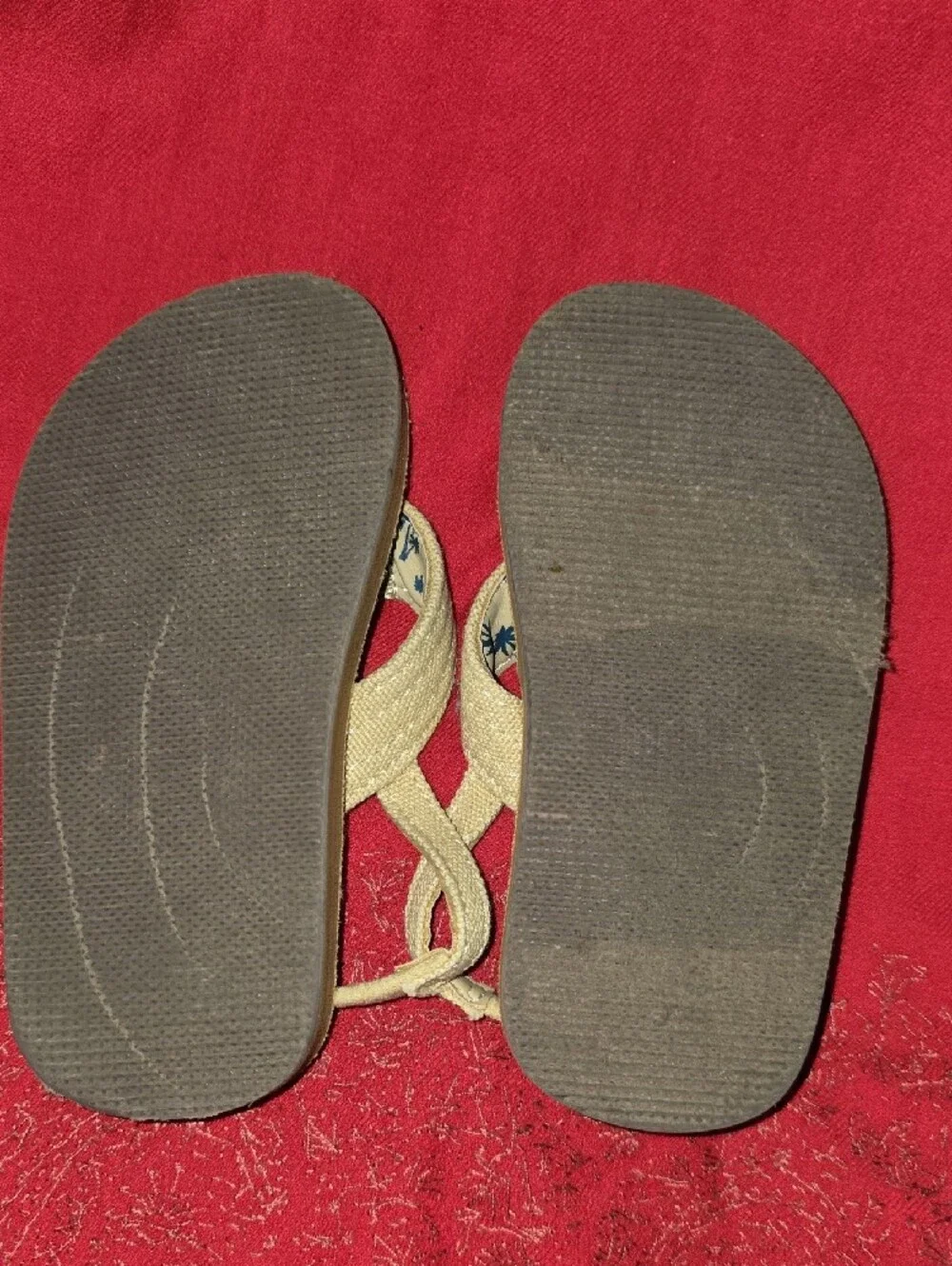 Capelli of New York Kids Beige and Brown Back-Strap Toe-Post Sandals